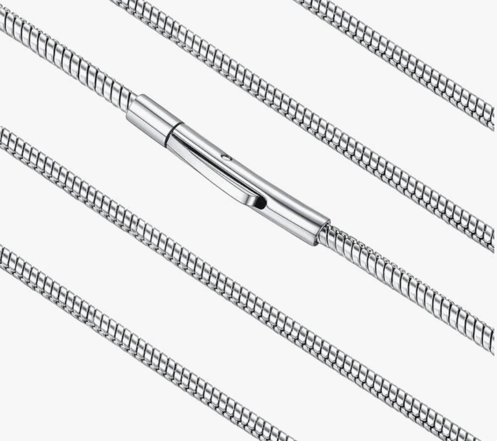 FaithHeart Stainless Steel Chains for Men, Chain Necklace 20 Inches- Silver